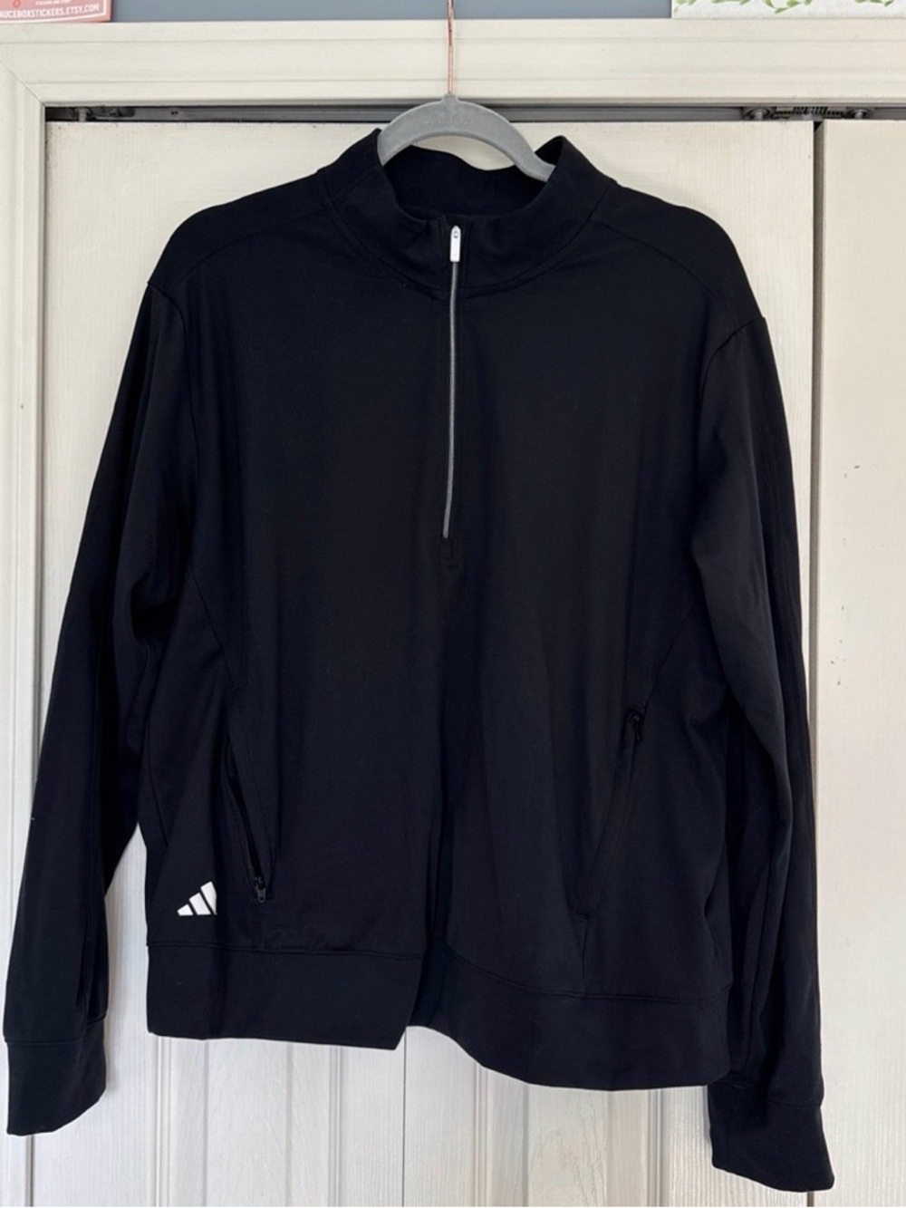 Adidas Black Quarter Zip Athletic Pullover
